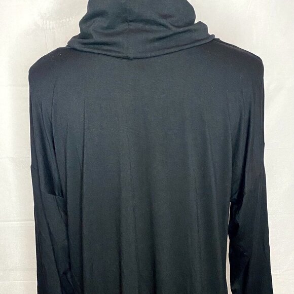 Cool Melon Size L Tunic Turtleneck Top Black Button Detail Stretch - Picture 6 of 6